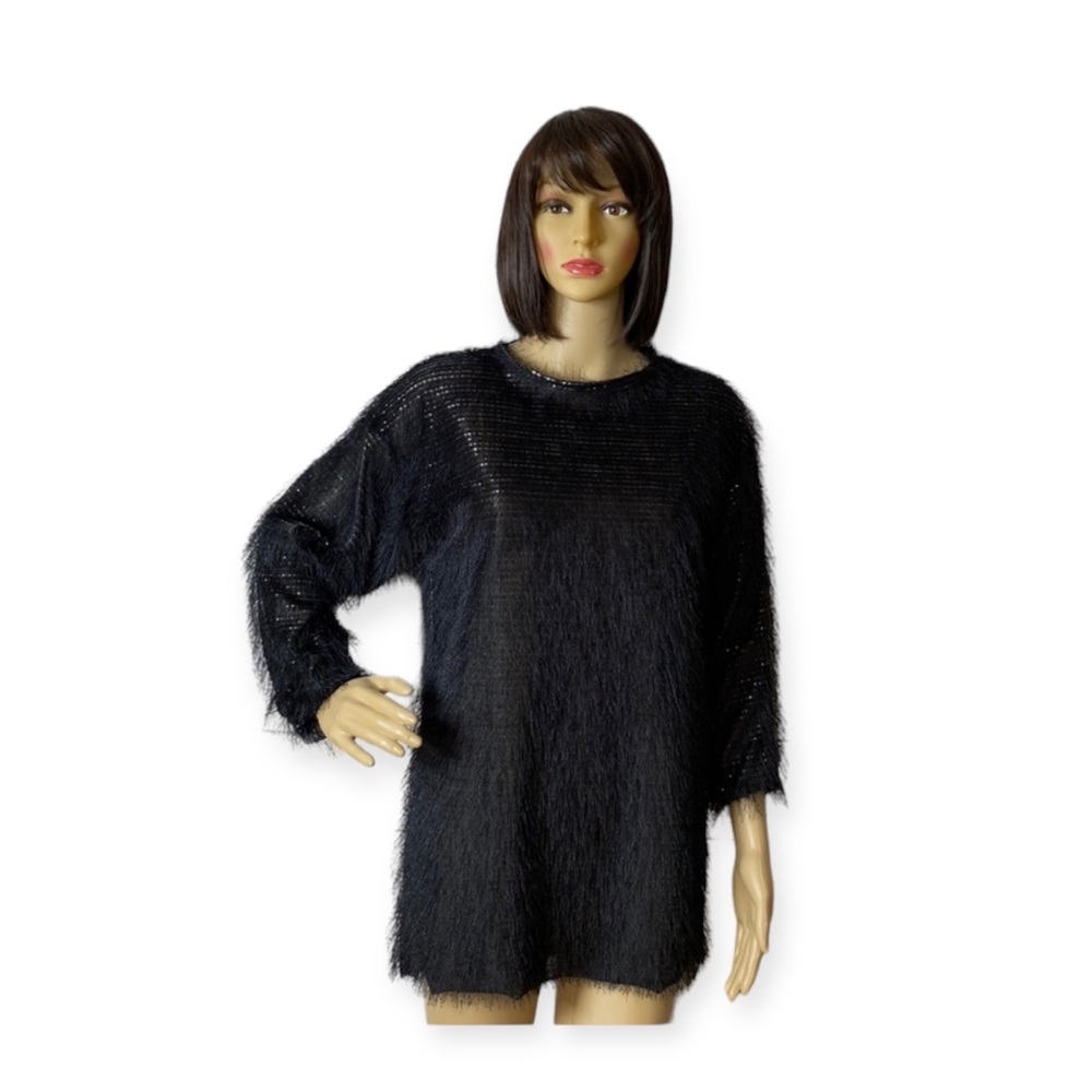Custom Made Black Eyelash Tunic or Dress